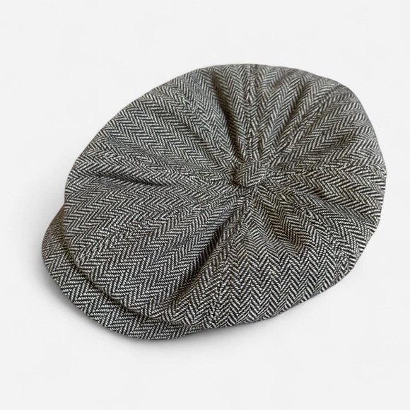 Y2K brown houndstooth newsboy cap - Picture 4 of 6